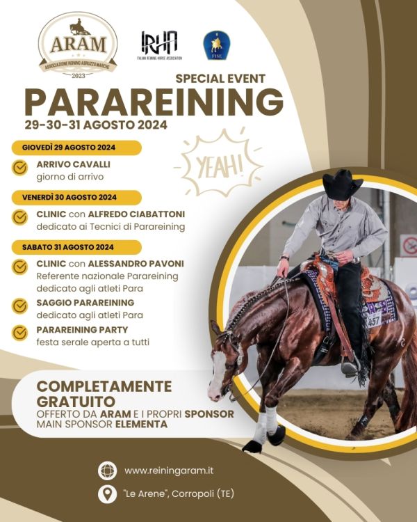 ARAM Special Event 2024: Tre Giorni di Clinic e Dimostrazioni dedicati al Parareining!