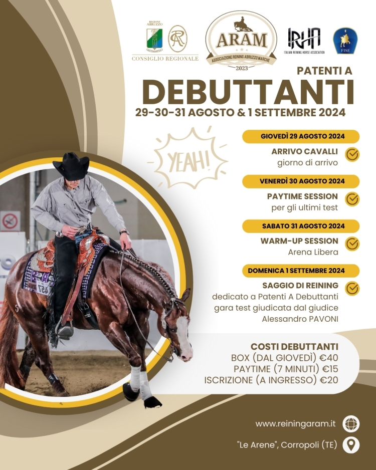 ARAM Special Event 2024: Saggio di Reining per Debuttanti Patenti A!