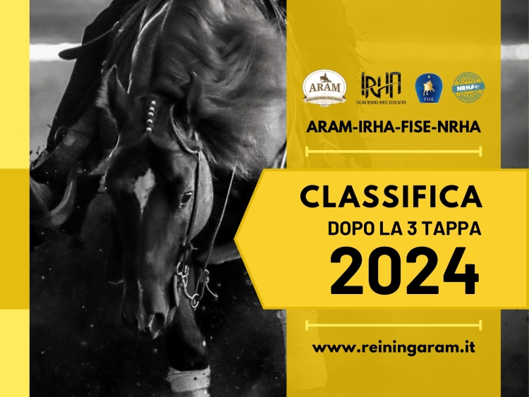 Classifica dopo il 3 show ARAM-IRHA-FISE-NRHA 2024